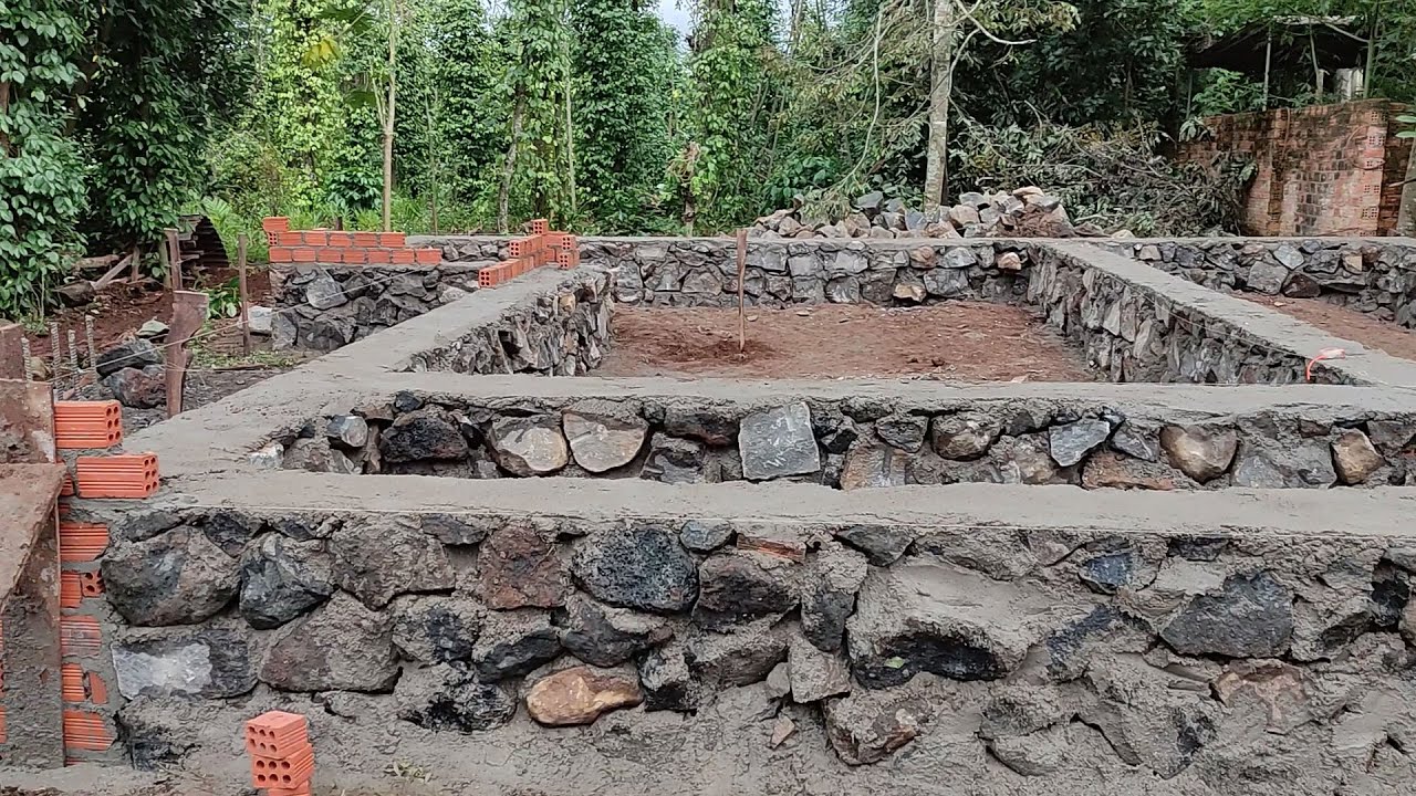 Xây nhà móng đá hộc