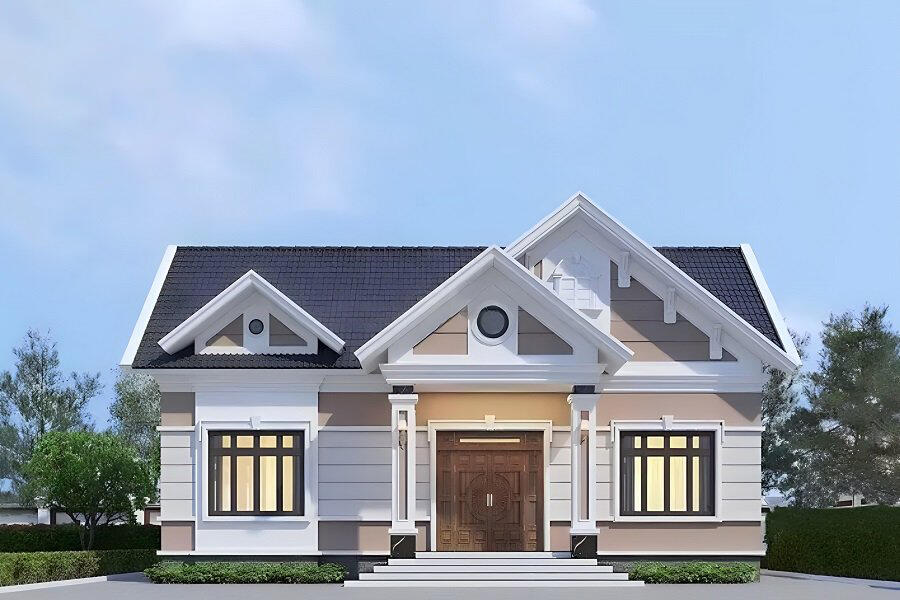 Mẫu nhà phố đẹp với thiết kế mái Thái