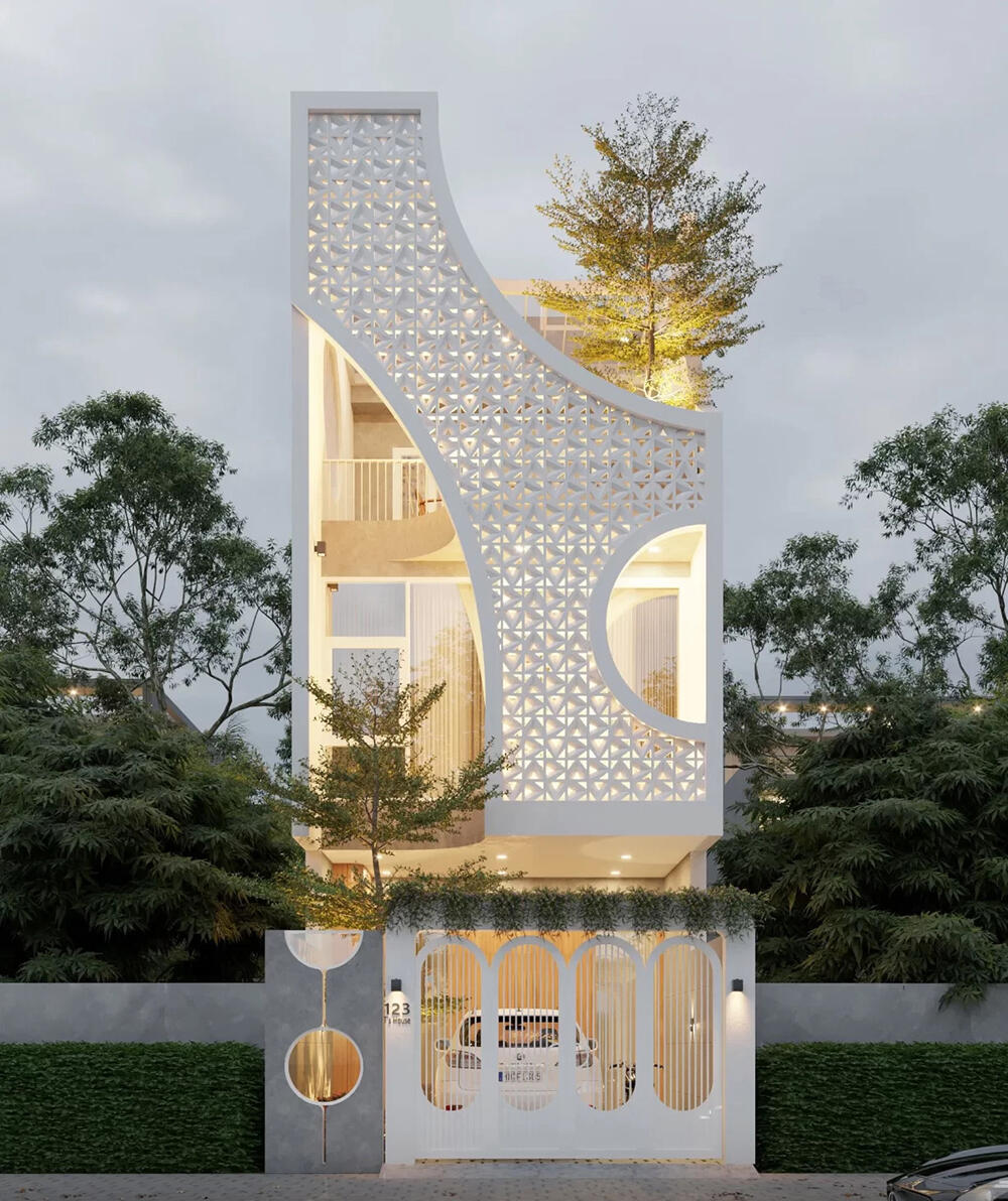 Nhà phố 3 tầng mặt tiền 5m với thiết kế độc đáo