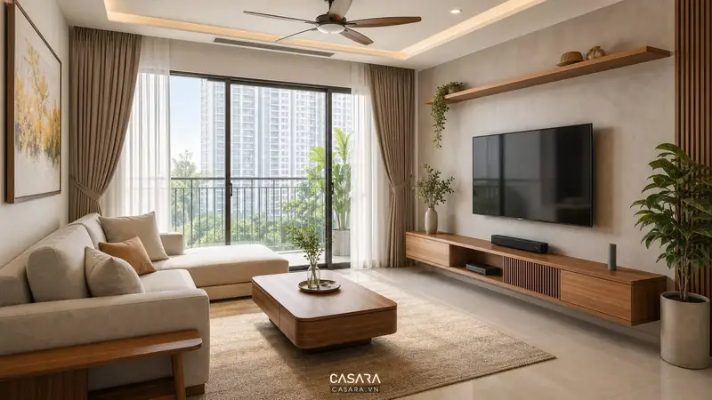 Lưu thông gió tự nhiên - nhà hướng Nam hợp tuổi nào phòng khách sáng sủa với cửa sổ lớn đón nắng