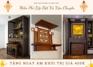 Bàn thờ nhà chung cư - Chọn bàn thờ chung cư: Kích thước và chất liệu