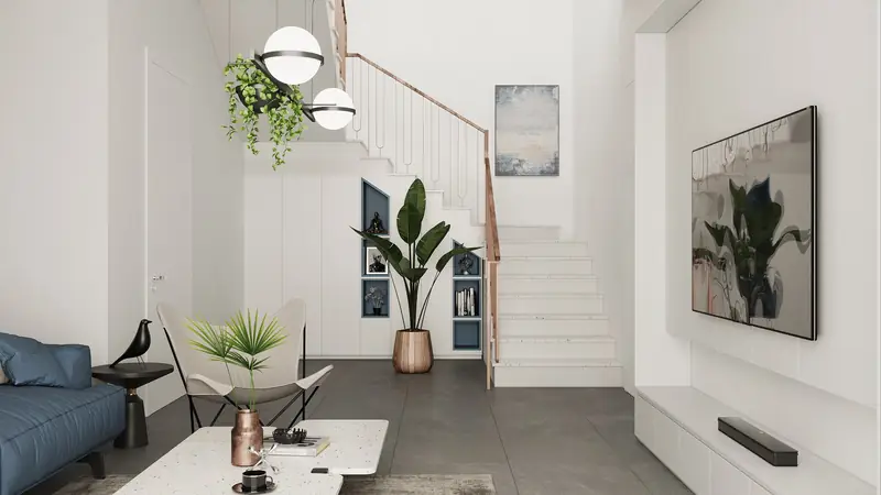 Cầu thang hướng ra cửa - Tại sao cầu thang hướng cửa gây phong thủy xấu