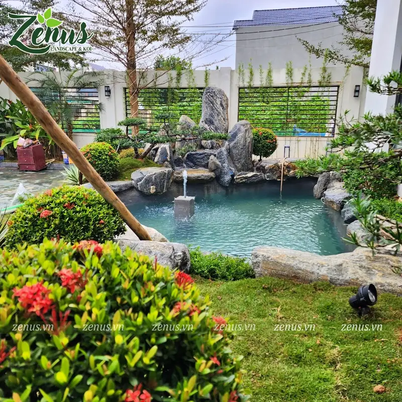 Thiết kế và vật liệu hồ cá Koi phong thủy