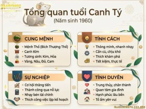 Hướng nhà tuổi canh tý - Tổng quan cung mệnh tuổi Canh Tý 1960