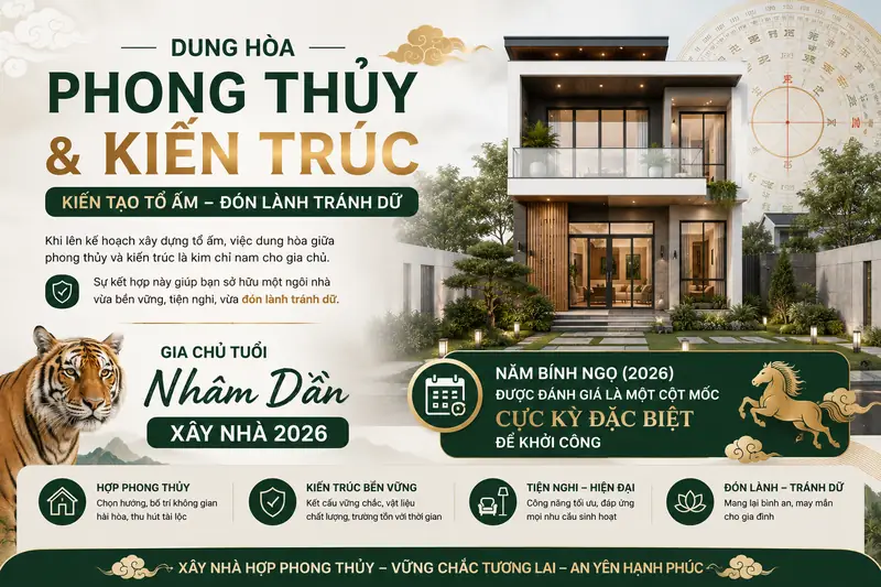 Hướng nhà tuổi nhâm ngọ - Bố trí công năng đón vượng khí