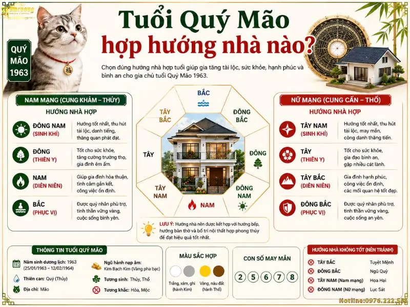 Hướng nhà tuổi quý mão - Hóa giải nhà không hợp hướng tuổi Quý Mão