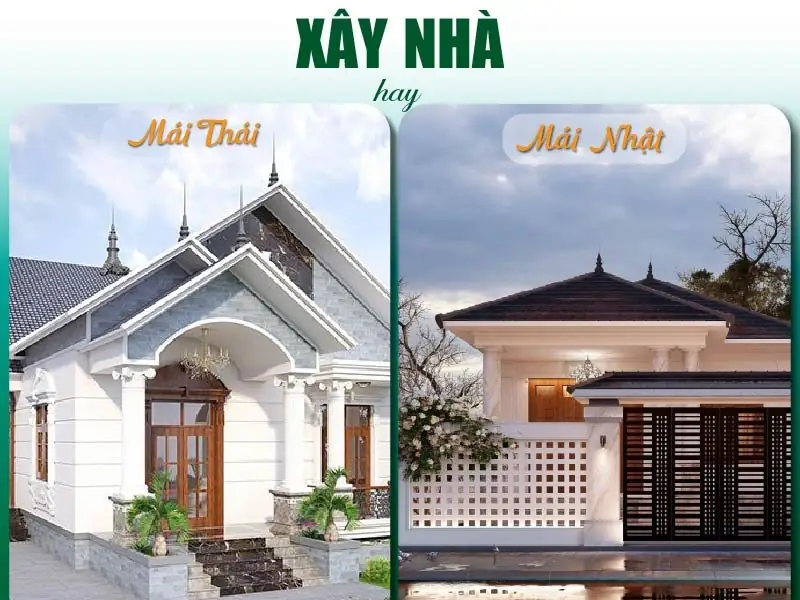 Mái thái và mái nhật khác nhau - Sự khác biệt cốt lõi: Mái Thái và Mái Nhật