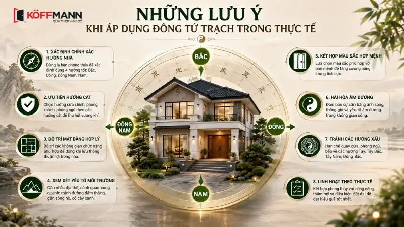 Mệnh trường lưu thủy hợp hướng nhà nào - Xác định hướng hợp dựa trên Tây Tứ Mệnh
