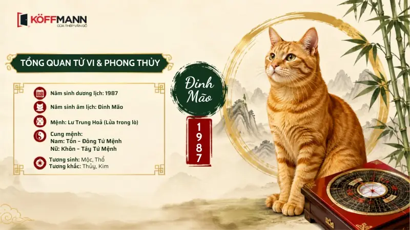 Sinh năm 1987 mệnh gì - Vật phẩm phong thủy hỗ trợ tuổi Đinh Mão